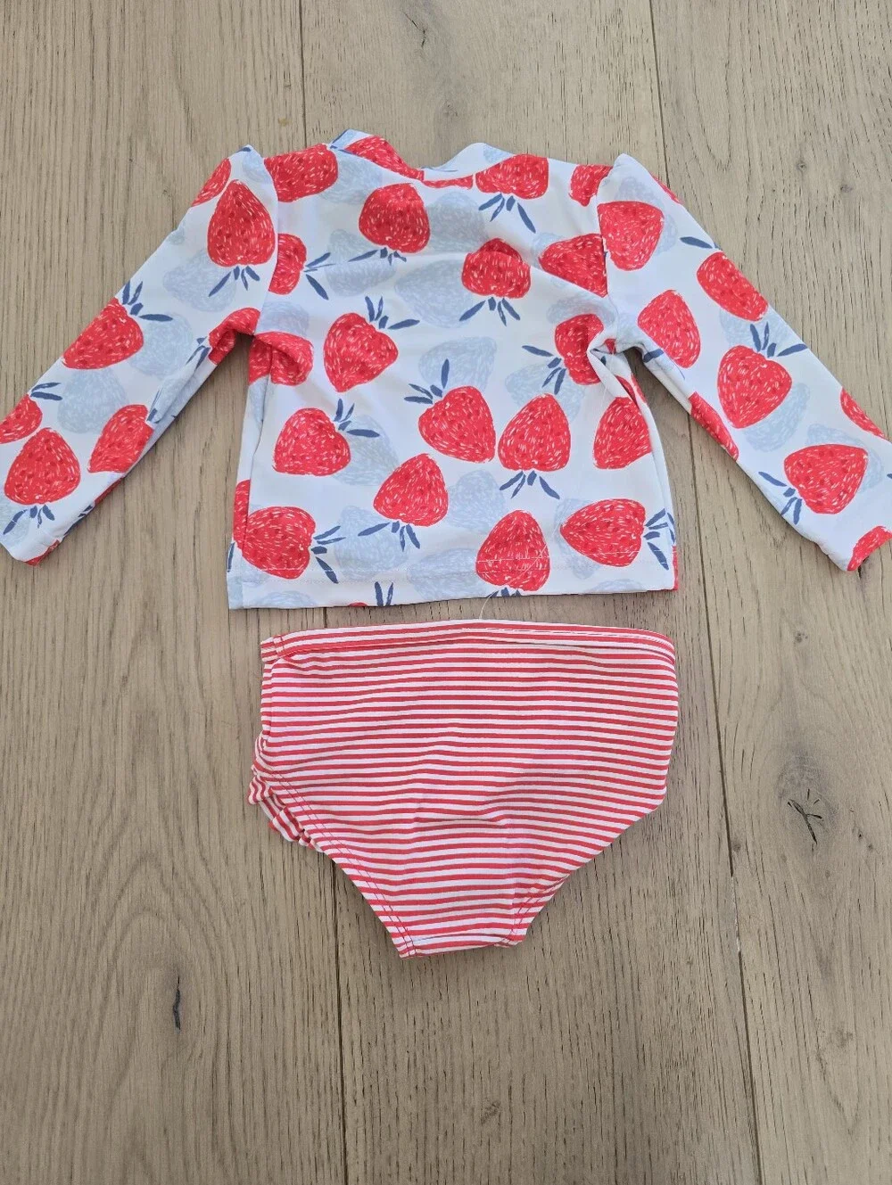 GUC Kids Strawberry Print Rash Guard Swim Set - 6M